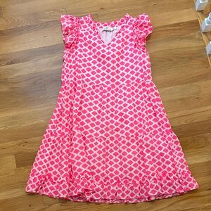 Vineyard Vines Pink Geometric Kids Dress